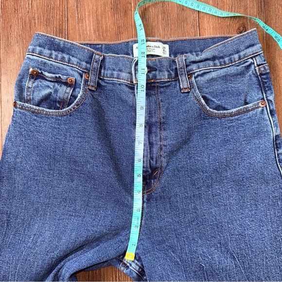 Abercrombie & Fitch Slim Straight Ultra High Rise Jeans dark blue LONG - Picture 10 of 16